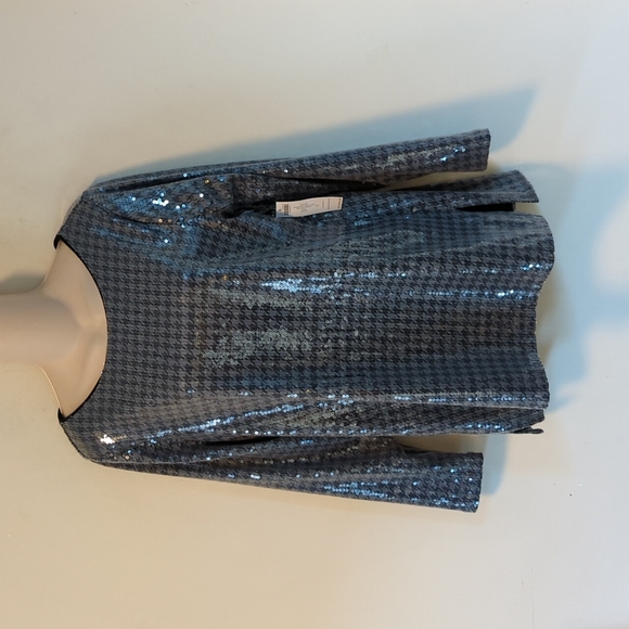 Chicos Houndstooth Sequin Tunic M - Picture 5 of 16